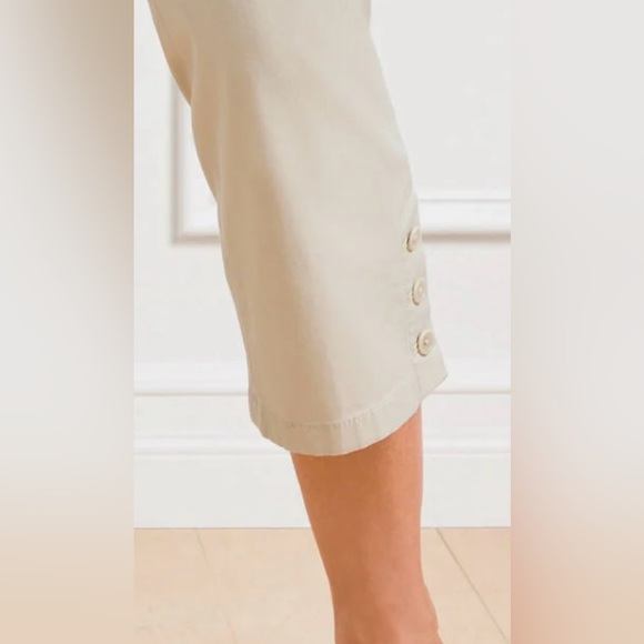 Talbots Khaki Perfect Skimmers with Leg Button Detail Size 16 - Picture 3 of 15